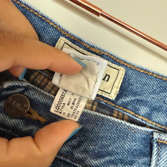 LL Bean Jeans Mens 42x29 Denim Flannel Lined Straight Leg Barn Country Outdoor - Picture 4 of 9